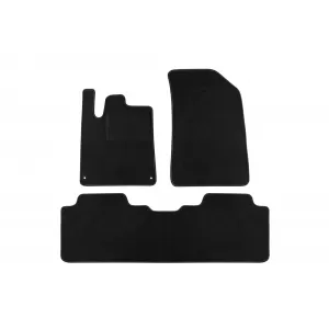 Tălpi de mochetă cu două straturi, potrivite pentru Citroen C5 2001-2008, din țesătură Rex, set de 3 bucăți, negre