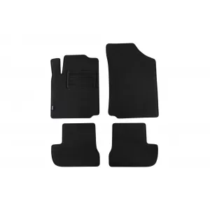 Mochete din covor cu două straturi, potrivite pentru Citroen C2 2003-2008, din țesătură Rex, set de 4 bucăți, negru