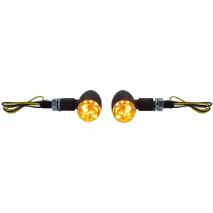 Motorcycle LED Micro Indicator Bullet Custom Mini Indicator Black with E-Mark