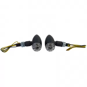Motorcycle LED Micro Indicator Bullet Custom Mini Indicator Black with E-Mark
