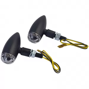 Motorcycle LED Micro Indicator Bullet Custom Mini Indicator Black with E-Mark