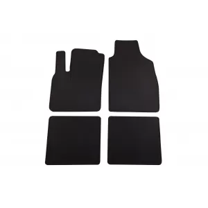 Tălpi de mochetă cu două straturi, potrivite pentru Fiat Panda 2003-2012, Panda Classic după 2012, din țesătură Rex, set de 4 bucăți, negru