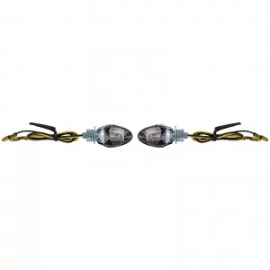 Motorcycle LED Mini Turn Signals Custom Drop Style Mini Indicators Black + E-Mark
