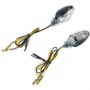 Motorcycle LED Mini Turn Signals Custom Drop Style Mini Indicators Black + E-Mark