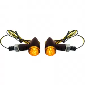 Motorcycle LED Mini Turn Signal Bullet Aluminum Mini Indicator Black with E-Mark
