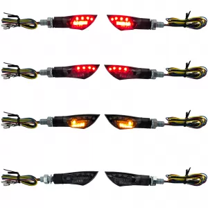 Motorcycle LED Mini Turn Signal Taillight Dual Universal Black with E-Mark