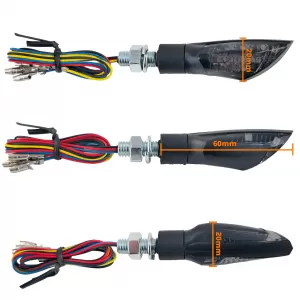Motorcycle LED Mini Turn Signal Taillight Dual Universal Black with E-Mark