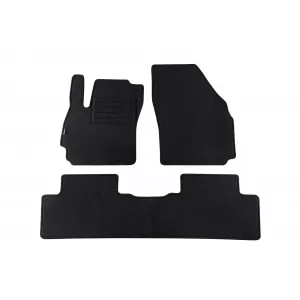 Mochete de podea din carpetă cu două straturi, potrivite pentru Mazda 5 2005-2010 de la Petex, țesătură Rex, set de 3 bucăți, negru