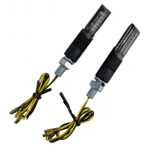 Motorcycle LED Mini Turn Signal Bolt Black Tinted Universal with E-Mark