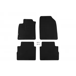 Tălpi de mochetă cu două straturi, potrivite pentru Opel Vectra C 2002-2004, din țesătură Rex, set de 4 bucăți, negre