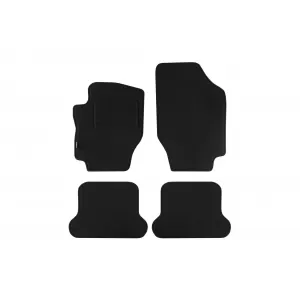 Mochete din covor cu două straturi, potrivite pentru Peugeot 307 CC 2003-2009, din țesătură Rex, set de 4 piese, negru