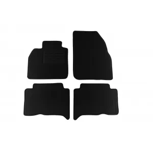 Mochete din covor cu două straturi, potrivite pentru Renault Scenic 2003-2009, din țesătură Rex, set de 4 bucăți, negre