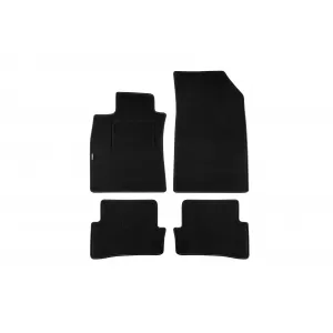 Tălpi de mochetă cu două straturi, potrivite pentru Renault Clio 2005-2012, din țesătură Rex, set de 4 bucăți, negre