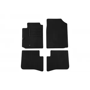 Double-layer carpet floor mats suitable for Toyota Yaris 1999-2005, 5 doors, set of 4 pieces, black