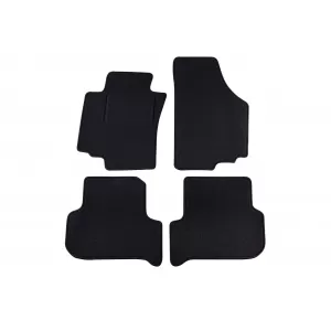 Mochete din covor cu două straturi, potrivite pentru Seat Leon 2005-2008, din țesătură Rex, set de 4 bucăți, negru