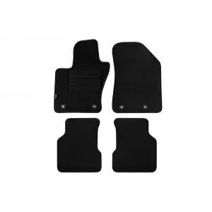 Tălpi de mochetă cu două straturi, potrivite pentru Jeep Compass după 2017, din țesătură Rex, set de 4 bucăți, negre
