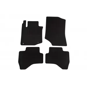 Mochete din covor cu două straturi, potrivite pentru Citroen C1 2005-2014, din țesătură Rex, set de 4 bucăți, negre