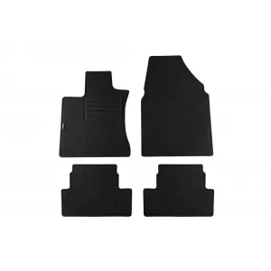 Mochete de podea din carpetă cu două straturi, potrivite pentru Nissan Qashqai 2007-2014, din țesătură Rex, set de 4 bucăți, negre