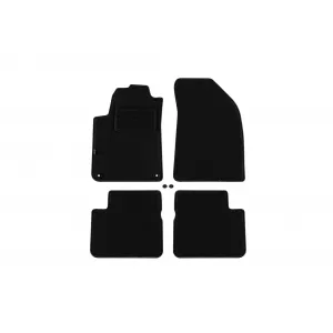Covorașe de podea din mochetă cu două straturi, potrivite pentru Fiat Bravo 2007-2014, din țesătură Rex, set de 4 bucăți, negre