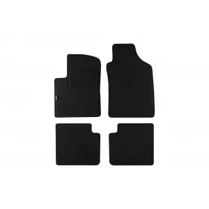 Double-layer carpet floor mats suitable for Fiat 500, 500C 2007-2013, set of 4 pieces, black