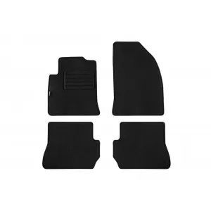 Tălpi de mochetă cu două straturi, potrivite pentru Ford Fiesta 2005-2008, Fusion 2005-2012, din țesătură Rex, set de 4 bucăți, negre