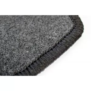 Double-layer carpet floor mats suitable for Ford Fiesta 2005-2008, Fusion 2005-2012, made of Rex fabric, set of 4 pieces, black