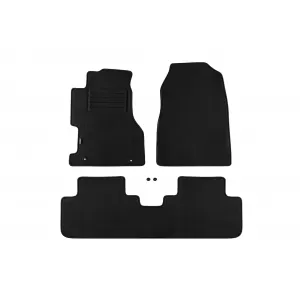 Tălpi de mochetă cu două straturi de la Petex, țesătură Rex potrivită pentru Honda Civic 2001-2007, 3 uși, set de 3 piese, negru