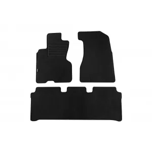 Tălpi de mochetă cu două straturi, potrivite pentru Honda CR-V 2002-2006, țesătură Rex, set de 3 piese, negru