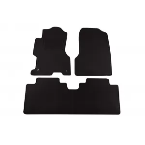 Double-layer carpet floor mats suitable for Honda Civic 2003-2005, 5 doors, set of 3 pieces, black