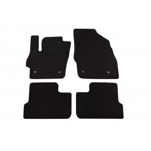 Tălpi de mochetă cu două straturi, potrivite pentru Mazda 3 2009-2013 de la Petex, țesătură Rex, set de 4 bucăți, negru