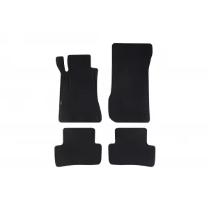 Mochete din covor cu două straturi, potrivite pentru Mercedes C class W203 Sportcoupe 2002-2011, din țesătură Rex, set de 4 piese, negru