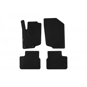 Tălpi din covor cu două straturi, potrivite pentru Peugeot 207 hatchback, estate 2006-2012, set de 4 bucăți, negru