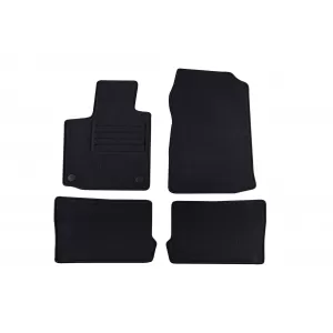 Covorașe de podea din mochetă cu două straturi, potrivite pentru Renault Twingo 2007-2014, din țesătură Rex, set de 4 bucăți, negre