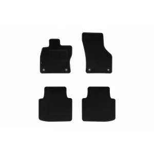 Tălpi de covor cu două straturi, potrivite pentru Skoda Superb III sedan, estate după 2015, Superb IV după 2019, set de 4 bucăți, negru