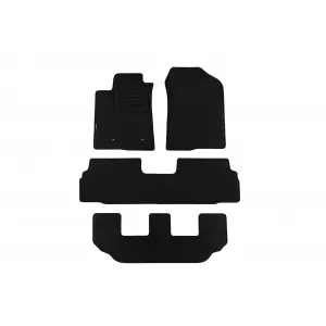 Mochete din covor cu două straturi, potrivite pentru Toyota Corolla Verso 2004-2009, țesătură Rex, set de 4 bucăți, negru