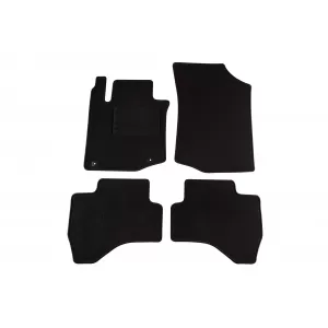 Mochete de podea din covor cu două straturi, potrivite pentru Toyota Aygo 2005-2014, din țesătură Rex, set de 4 bucăți, negru