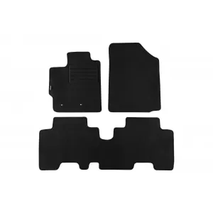 Tălpi de mochetă cu două straturi, potrivite pentru Toyota Yaris 2005-2011, Urban Cruiser 2009-2016, 3-5 uși, set de 3 piese, negre, din țesătură Rex de la Petex.
