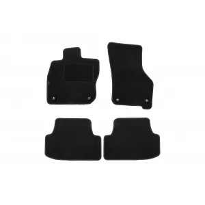 Mochete de podea din carpetă cu două straturi, potrivite pentru Chevrolet Spark 2010-2015, din țesătură Rex, set de 4 bucăți, negru