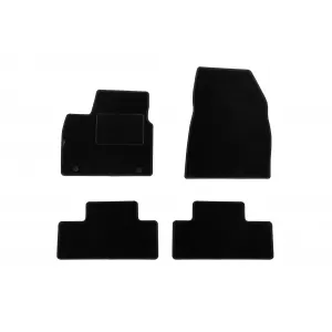 Double-layer carpet floor mats suitable for VW Golf 8 e-TSI after 2020, set of 4 pieces, black