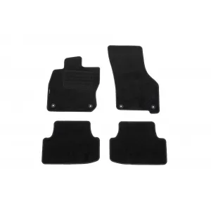 Tălpi de mochetă cu două straturi, potrivite pentru Audi A3 sedan, sportback după 2020, din țesătură Rex, set de 4 bucăți, negru