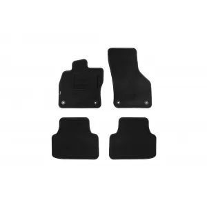 Double-layer carpet floor mats suitable for VW Golf 8 estate after 2021, set of 4 pieces, black