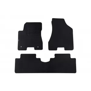 Mochete de podea din carpetă cu două straturi, potrivite pentru Hyundai Tucson 2004-2010, din țesătură Rex, set de 3 bucăți, negru