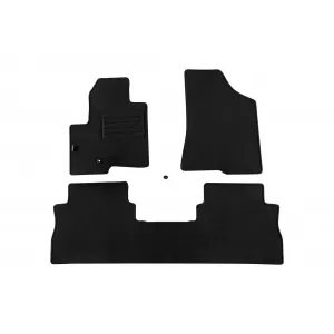 Mochete de podea din covor cu două straturi, potrivite pentru Hyundai Santa Fe 2006-2009, din țesătură Rex, set de 3 piese, negru