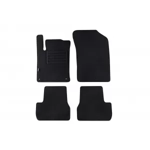 Mochete de podea din două straturi de la Petex, țesătură Rex potrivită pentru Citroen C3 2009-2016, DS3 2010-2019, DS3 cabrio 2013-2019, set de 4 piese, negru