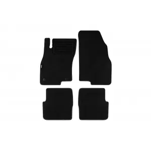 Mochete de podea din carpetă cu două straturi, potrivite pentru Fiat Punto EVO 2009-2015, din țesătură Rex, set de 4 bucăți, negru