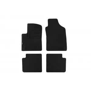 Tălpi de mochetă cu două straturi, potrivite pentru Fiat 500, 500C după 2013, din țesătură Rex, set de 4 bucăți, negre