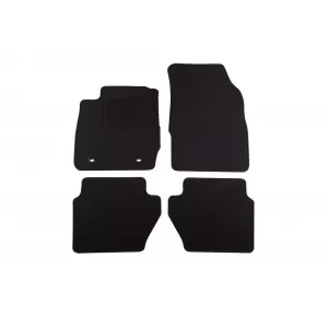 Mochete de podea din covor cu două straturi, potrivite pentru Ford Fiesta 2008-2011, din țesătură Rex, set de 4 bucăți, negru