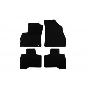 Double-layer carpet floor mats suitable for Peugeot Bipper Tepee after 2009, 5 seats, set of 4 pieces, black