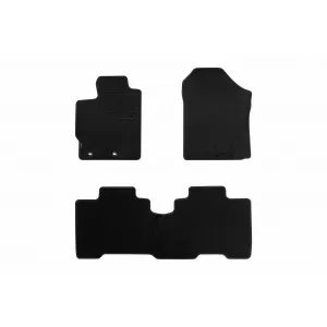 Mochete de podea din carpetă cu două straturi, potrivite pentru Toyota Verso S 2011-2017, din țesătură Rex, set de 3 bucăți, negru