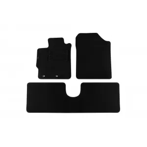 Covorașe de podea din mochetă cu două straturi, potrivite pentru Toyota Yaris 2011-2020, 5 uși, set de 3 piese, negre, din țesătură Rex de la Petex.